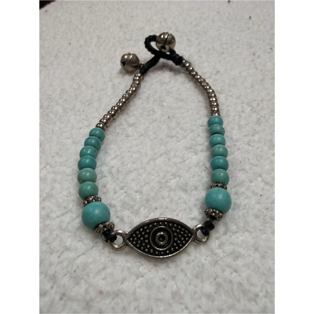 Turquoise Beaded Evil Eye Bracelet - Women Jewelry